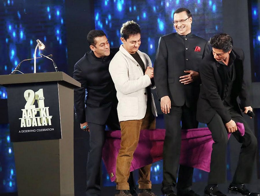 Salman Khan, Aamir Khan, Rajat Sharma and Shah Rukh Khan 