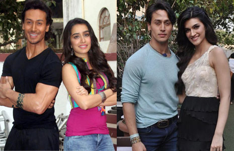 Shraddha kapoor, Kriti Sanon, Tiger Shroff