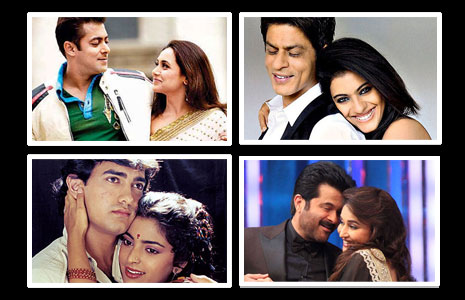 How many movies have these Bollywood actors paired together?