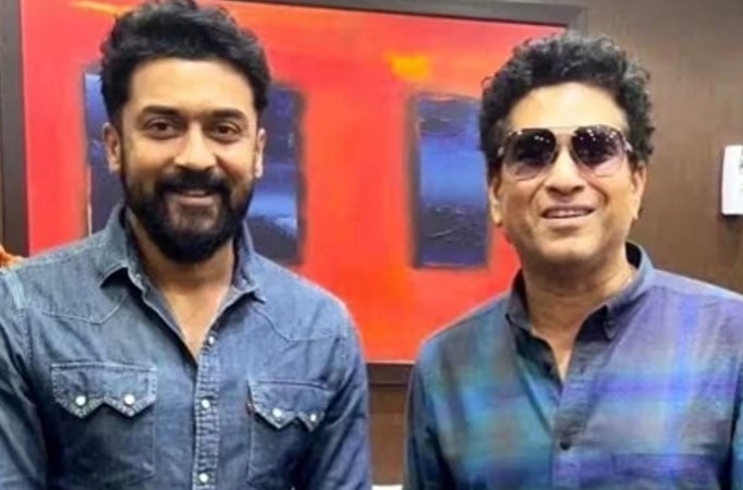 Suriya meets Sachin Tendulkar, says 'respect and love'