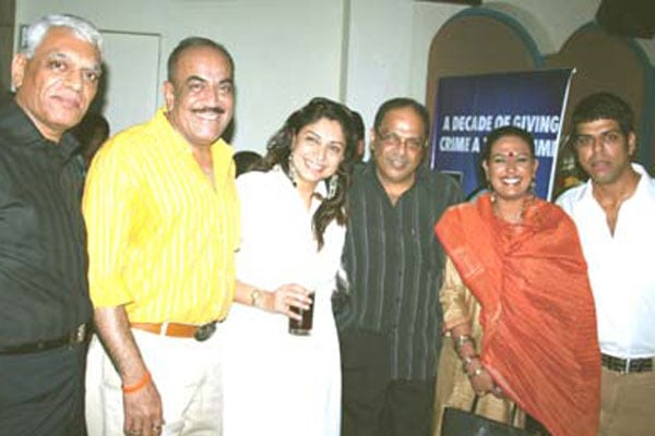 The CID team had a party (from left to right) : BP Singh, Shivaji Satam, Ravina 