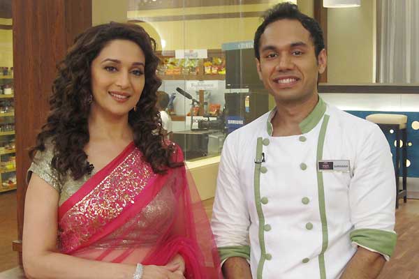 Madhuri Dixit and chef Saransh Goila 