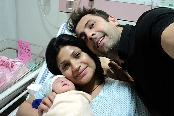 Kiran and Ritu Janjani with their baby