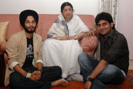 Ishmeet , Harshit, And Lata Mangeshkar