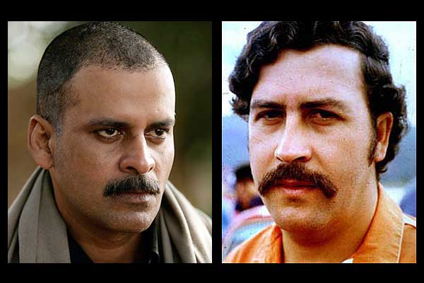 Manoj Bajpai and Drug lord Pablo Escobar 