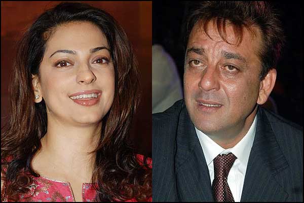 Juhi Chawla and Sanjay Dutt