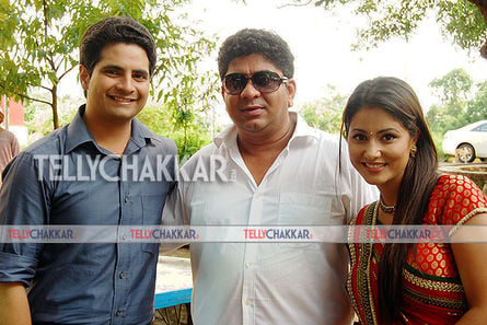 Karan Mehra and Hina Khan with Rajan Shahi