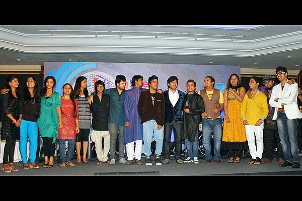 Javed Ali with Top 15 contestants of Sa re ga ma pa 2012 