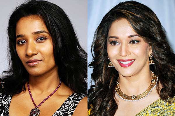 Tannishtha Chatterjee and Madhuri Dixit