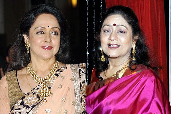 Hema Malini and Aruna Irani 