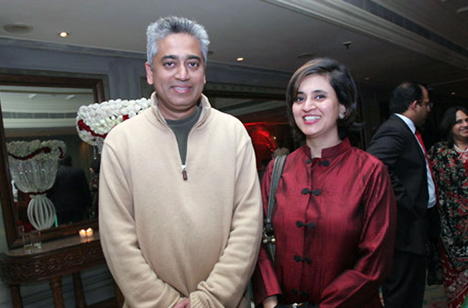 Rajdeep Sardesai and wife Sagarika Ghose 