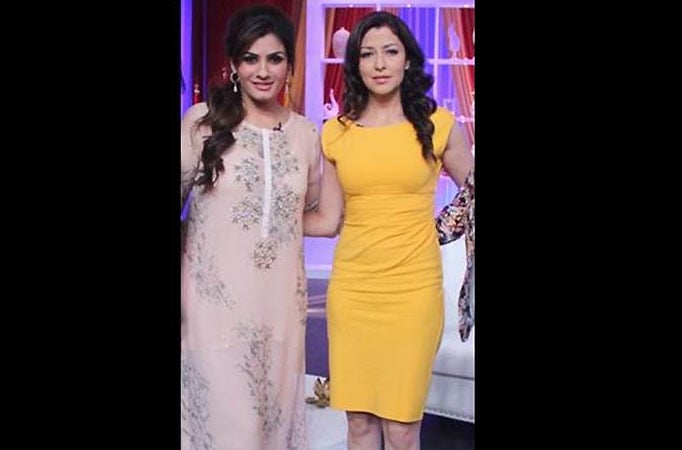 Raveena Tandon with Aditi Govitrikar