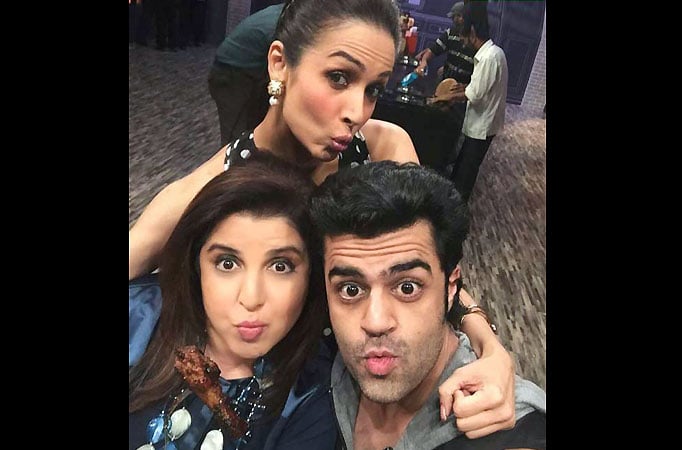 Malaika Arora Khan, Manish Paul and Farah Khan