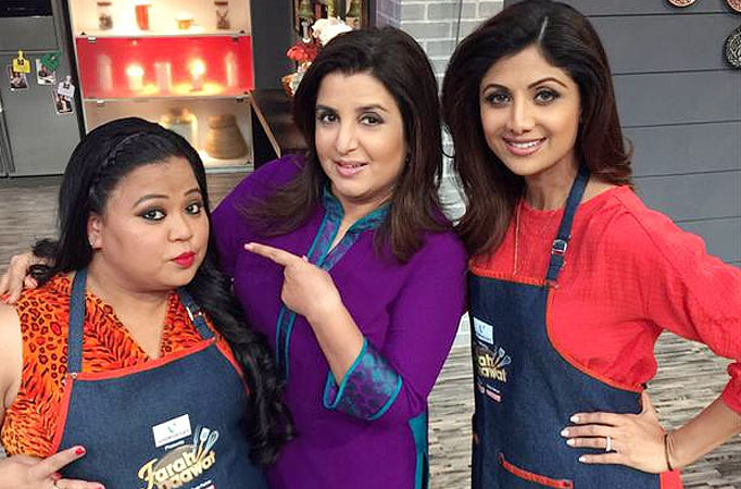 Shilpa Shetty and Bharti Singh on Farah Ki Dawat