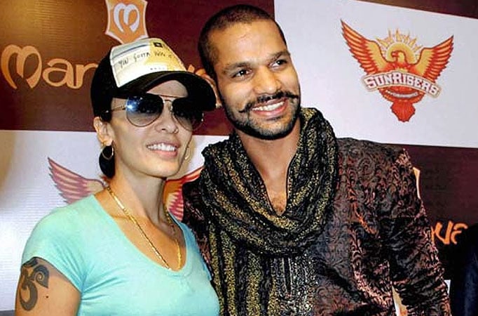 Cricketer Shikhar Dhawan and his wife Ayesha 