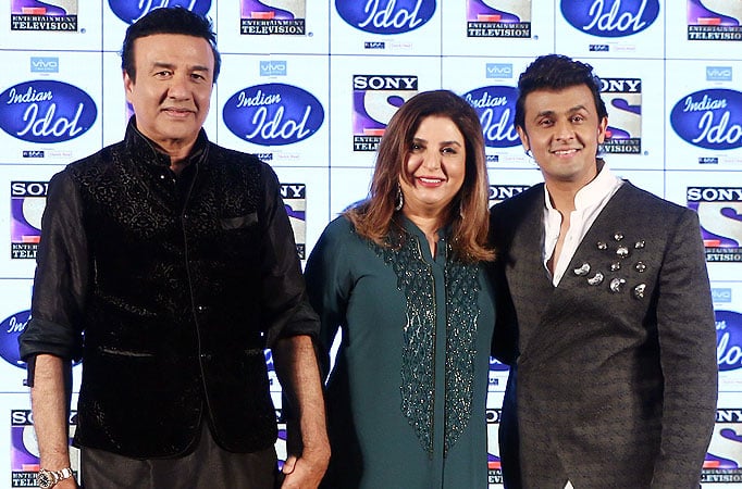 Indian Idol judges Anu Malik, Sonu Nigam and Farah Khan 