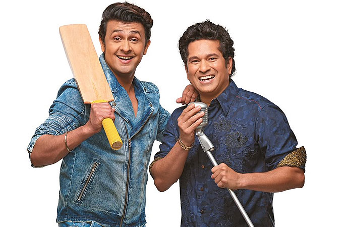 Sonu Nigam and Sachin Tendulkar