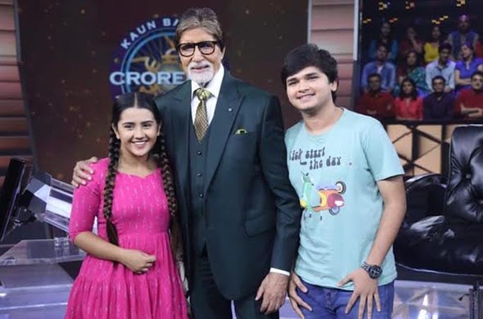 Tara and Bedane bump into Amitabh Bachchan on KBC set