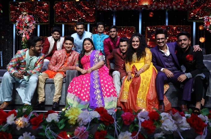 Bharti Singh and Harsh on the sets of Indian Idol season 11