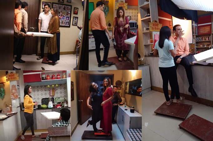 Female leads of Sony SAB's 'Wagle ki Duniya' use a surprising jugaad to match the height of the male actors!