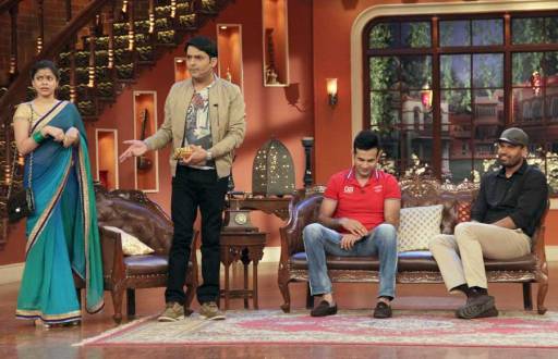 Irfan and Yusuf Pathan on the sets of Comedy Nights with Kapil