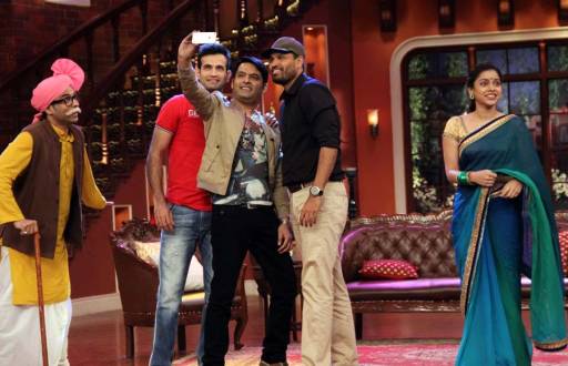 Irfan and Yusuf Pathan on the sets of Comedy Nights with Kapil