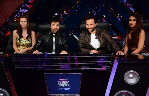 Kalki Koechlin, Saif Ali Khan and Ileana D'cruz along with the mentor of the show Himesh Reshammiya