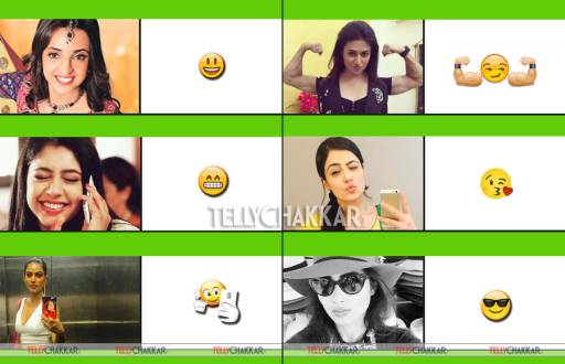 TV beauties and their emoticon faces
