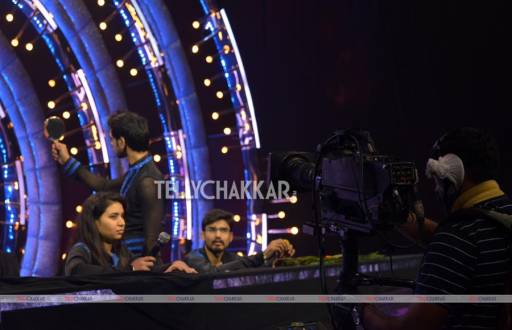 Contestants while rehearsing