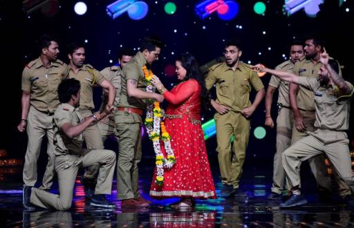 Bharti Singh and Harsh as Salman and Sonakshi on the sets of Nach Baliye