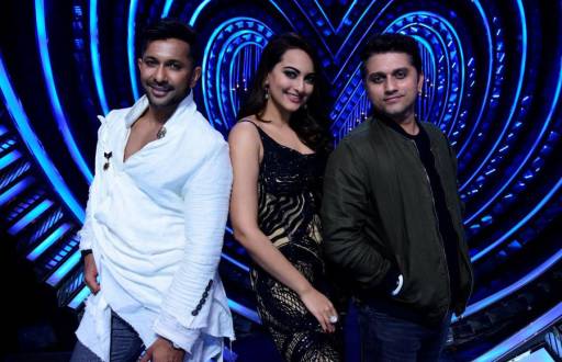 Judges - Terence Lewis, Sonakshi Sinha & Mohit Suri on the sets of Nach Baliye 8